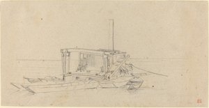 Dragas y lanchas en el río de Charles Meryon