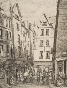 Rue Pirouette aux Halles, París, después de Laurence, 1860 de Charles Meryon
