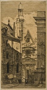 St. Etienne-du-Mont, París, de Eaux-fortes sur Paris de Charles Meryon