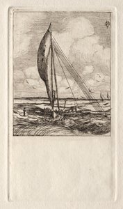 Proa de navegación rápida, Archipiélago de Mulgrave, Oceanía, 1866 de Charles Meryon