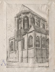 El ábside de la Iglesia de San Martín-sur-Renelle, 1860 de Charles Meryon