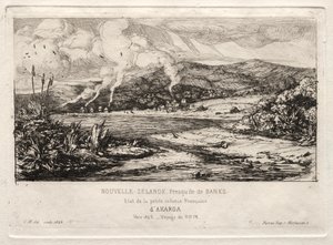 La Pequeña Colonia Francesa en Akaroa, 1845 de Charles Meryon