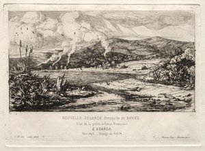 La pequeña colonia francesa en Akaroa, 1845, 1865 de Charles Meryon