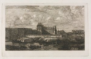 El Viejo Louvre de una pintura de Zeeman, 1651, 1866 de Charles Meryon
