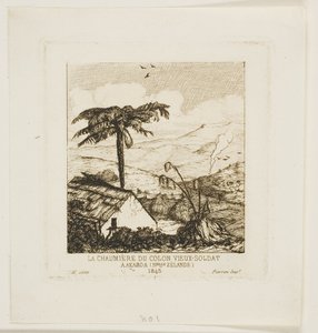 La cabaña de paja del viejo soldado, Akaroa, 1845