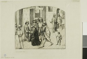 El Impresor Valère Maxime siendo Presentado al Rey Luis XI de Charles Meryon