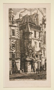 Tourelle, Rue de la Tixeranderie (Casa con torreta, rue de la Tixeranderie) de Charles Meryon