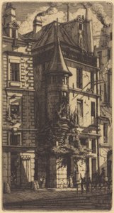 Casa con torre, Calle de los Tejedores, París de Charles Meryon
