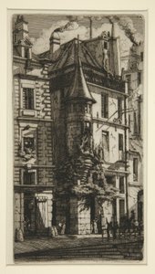 Torreta, rue de la Tixeranderie (Casa con torreta, rue de la Tixeranderie) de Charles Meryon