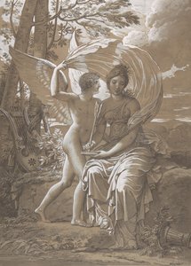 La musa Erato escribiendo versos inspirados por el amor, ca. 1797