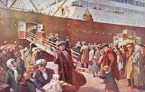 Emigrantes con destino a Canadá a bordo del RMS Empress, Liverpool de Charles Mills Sheldon