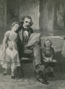 Nathaniel Hawthorne leyendo a sus hijos