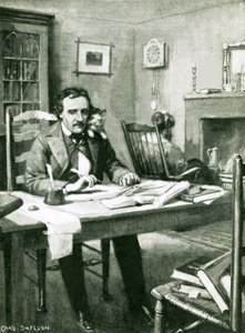 Poe trabajando bajo la mirada de Catalina