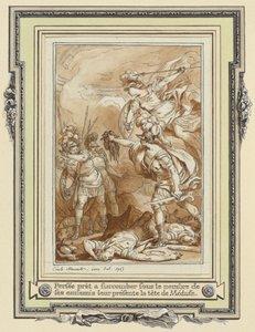 Perseo Convirtiendo a Fineo en Piedra con la Cabeza de Medusa de Charles Monnet