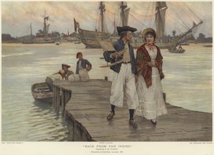 Regreso de las Indias (litografía en color)