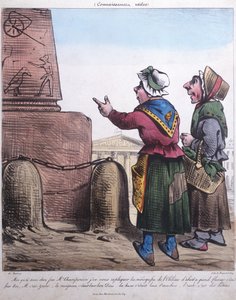 Caricatura de la erección del Obelisco en la Place de la Concorde, c.1831 de Charles Nantueil