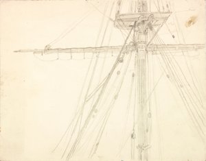 (detalle) de mástil y aparejo de Charles Napier Hemy