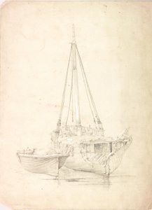 Viejo barco de pesca y bote de Charles Napier Hemy