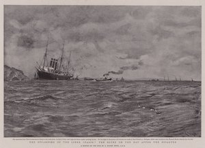 El Varamiento del Transatlántico París, la Escena el Día después del Desastre de Charles Napier Hemy