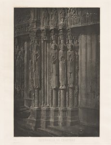 Plancha XIII – Catedral de Chartres, Columnas de Estatuas en la Puerta Central de la Entrada Real de Charles Nègre, André Jammes