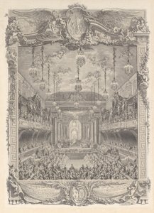 Decoración de la sala de espectáculos construida en Versalles para la representación de de Charles Nicolas Cochin
