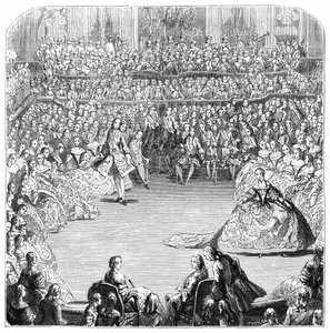 Bailarín de minueto y el rey, 1754, 1885 de Charles Nicolas Cochin