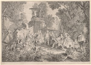 El Juego de la Gallina Ciega, 1739 de Charles Nicolas Cochin
