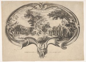 El triunfo de David, de un abanico de Jacques Callot de Charles Nicolas Cochin
