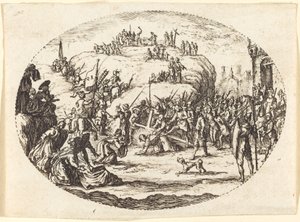 El pequeño transporte de la cruz de Charles Nicolas Cochin I after Jacques Callot