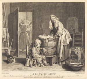 La lavandera de Charles Nicolas Cochin I after Jean Siméon Chardin