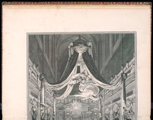 Funeral de Elisabeth Thérèse de Lorena, Reina de Cerdeña, en la Iglesia de Notre Dame de París el 22 de septiembre de 1741 de Charles Nicolas Cochin the younger