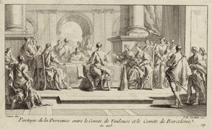 Partición de Provenza entre los Condes de Toulouse y Barcelona, 1125 de Charles Nicolas II Cochin