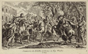 Sumisión de los rebeldes de Nimes a Wamba, Rey de los Visigodos, 672 de Charles Nicolas II Cochin