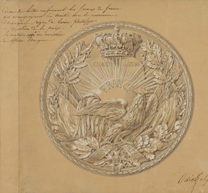 Diseño para la medalla para conmemorar la Carta de 1830 de Charles Nicolas Odiot