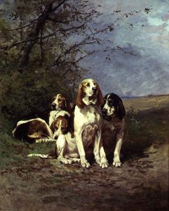 Perros descansando de Charles Oliver de Penne