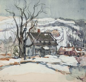 Casa y árbol en invierno de Charles P. Reiffel