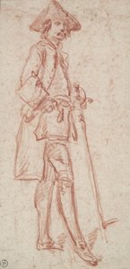 hombre de pie, sosteniendo una espada de Charles Parrocel