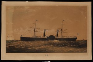 Atlantic Royal Mail Steam Navgn. Co. Steamer Adriatic... (litografía, con reverso de lino) de Charles Parsons