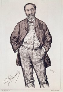 Retrato de Camille Saint, Saens, compositor francés, siglo XX (grabado) de Charles Paul Renouard