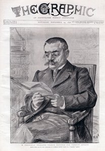 Retrato de Théophile Delcassé (1852-1923), político francés y ministro de asuntos exteriores