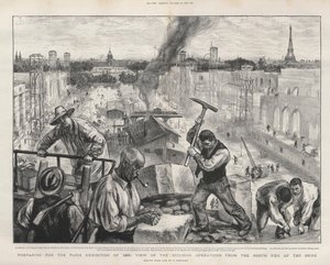 Preparativos para la exposición de París de 1900: vista de las obras desde el lado norte del Sena de Charles Paul Renouard