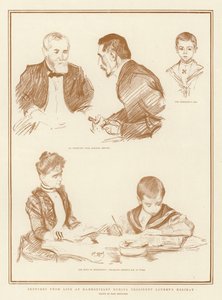 Bocetos de la Vida en Rambouillet durante las Vacaciones del Presidente Loubet de Charles Paul Renouard