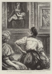 La Madonna y las mujeres de la limpieza, un boceto en el día de limpieza en la Galería Nacional