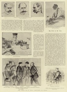 El juicio de M Zola, bocetos en la corte
