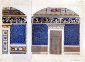Diseño para un interior de palacio imperial, c.1810 de Charles Percier