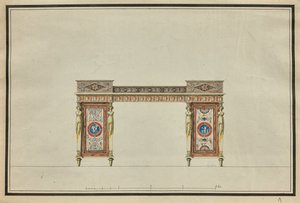 Diseño de un escritorio, c. 1800 de Charles Percier