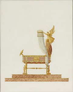 Diseño del Moisés para Su Majestad el Rey de Roma, 1811 de Charles Percier