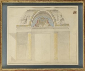 Estudio para la decoración del trono en el Palais des Tuileries de Charles Percier
