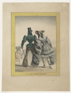 Hombre y mujer en modo futurista
La moda del próximo año (título en el objeto) de Charles Philipon