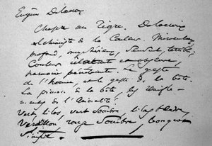 Texto del poeta Charles Baudelaire (1821-1867) sobre el pintor Eugene Delacroix publicado en 1846
